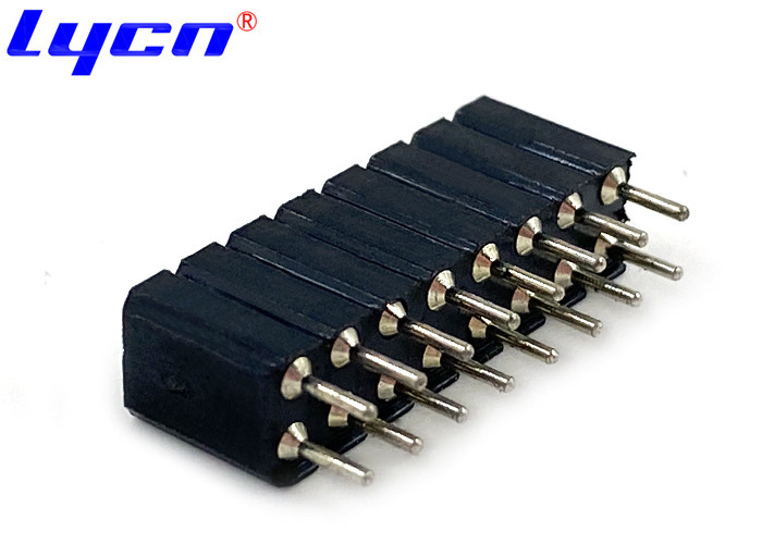 DIP 2.54 Mm Female Round PIN Header Black Double Row Straight